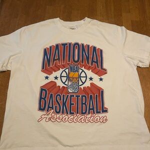 NBA White Tee with Black Logo